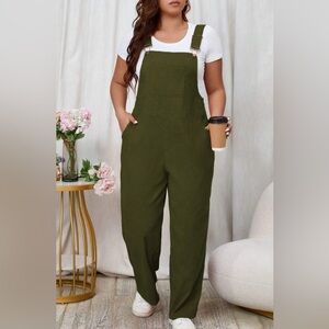 SHEIN Olive Green Women's Denim Overalls.  <<<143>>>